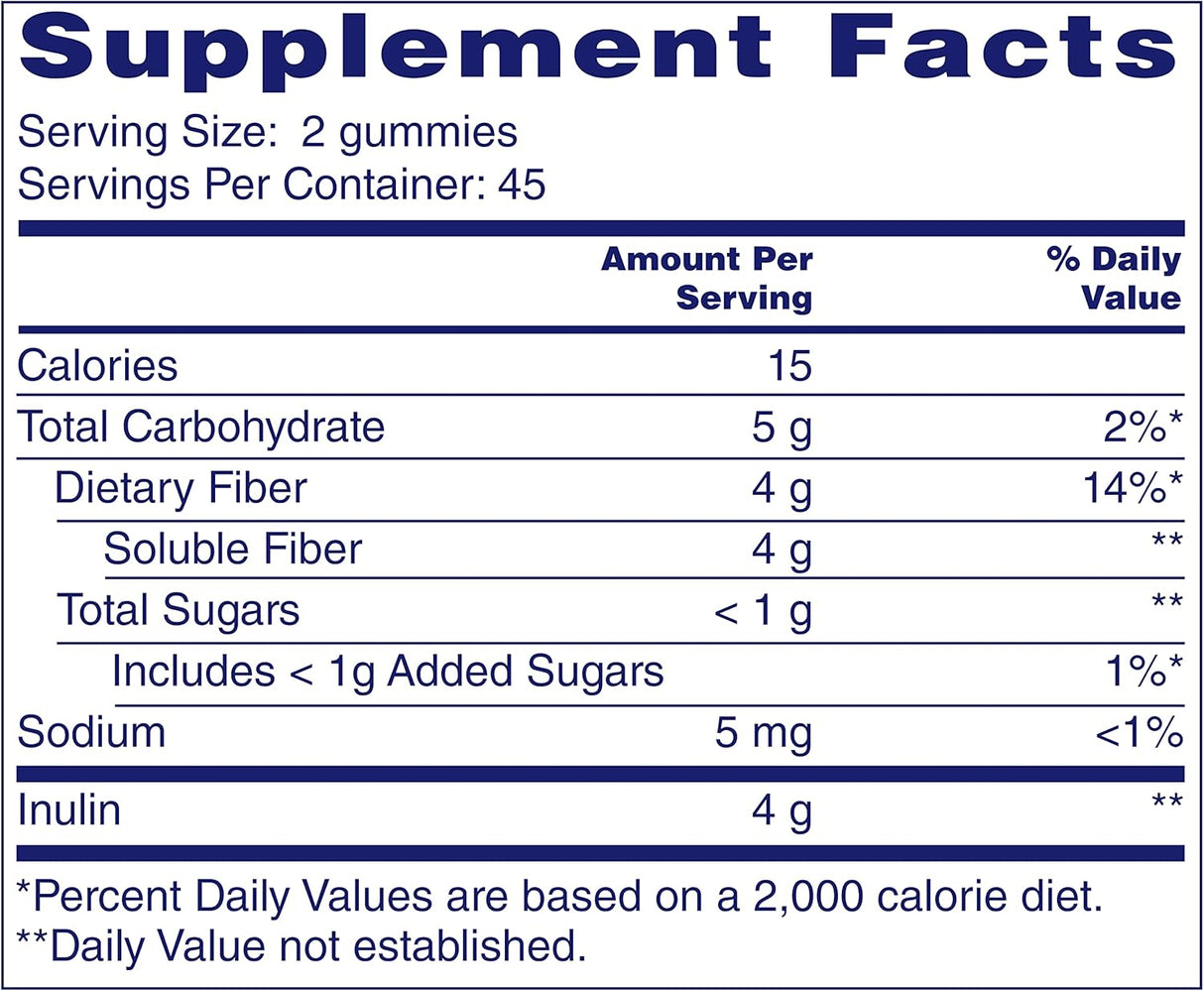 Suplementos de fibra prebiótica con fibra soluble en inulina