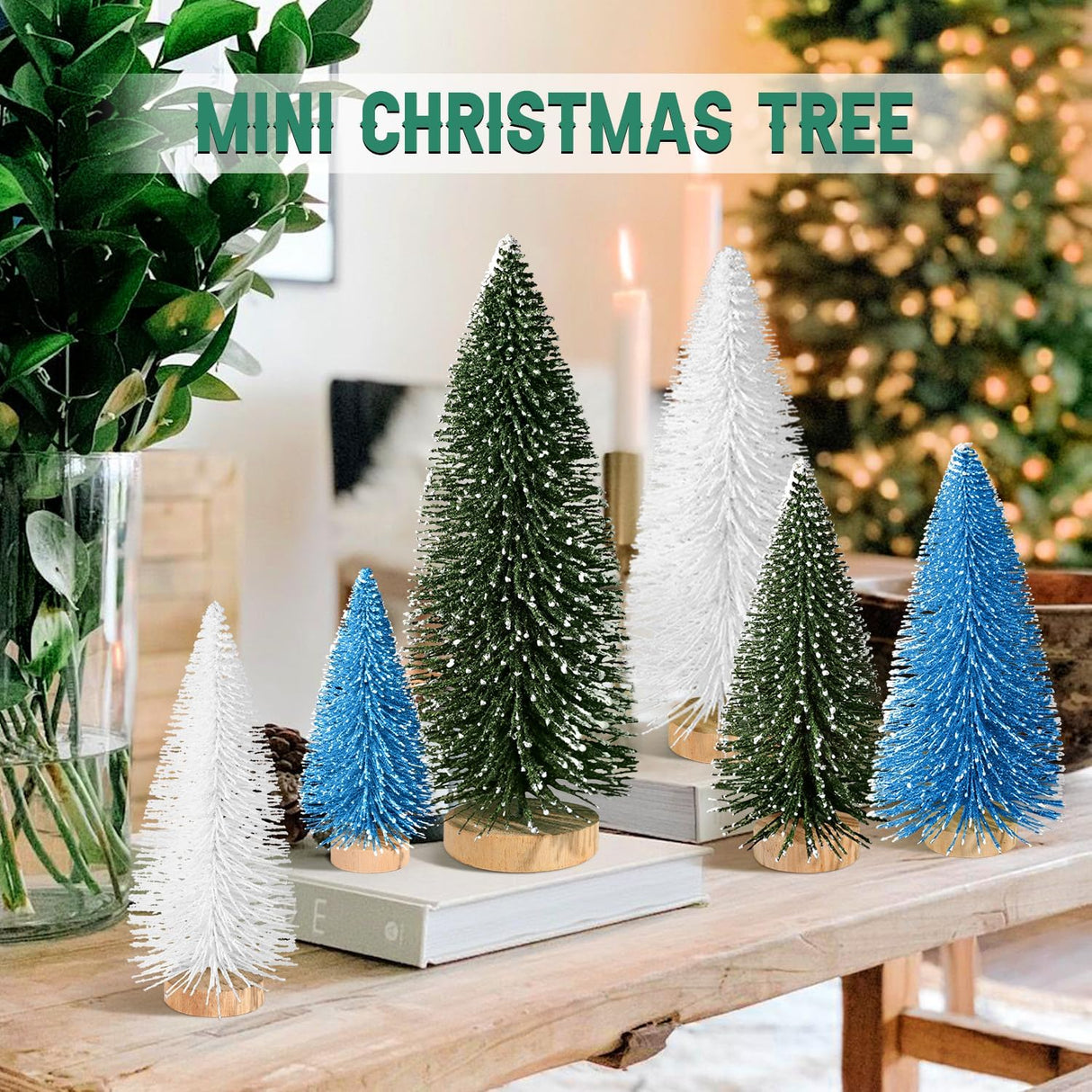 Árboles de Navidad Miniatura, Decoración Navideña, 6 Piezas