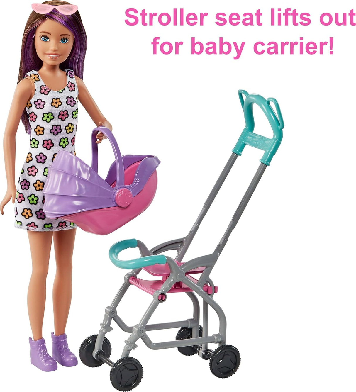 Conjunto de Juego Barbie Skipper Babysitters Inc. con Muñeca, Carro, Bebé y Accesorios