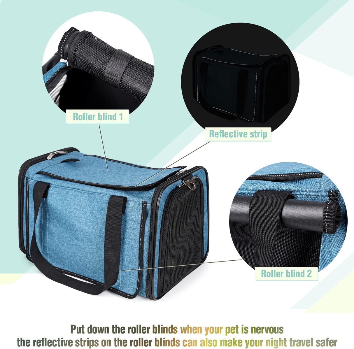 Transportín para mascotas YUDODO, ligero, plegable, apto avión.