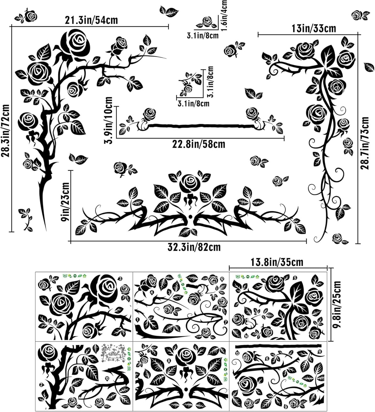 Vinilos 3D Flores Pared Amaonm, Decoración Removible para Hogar