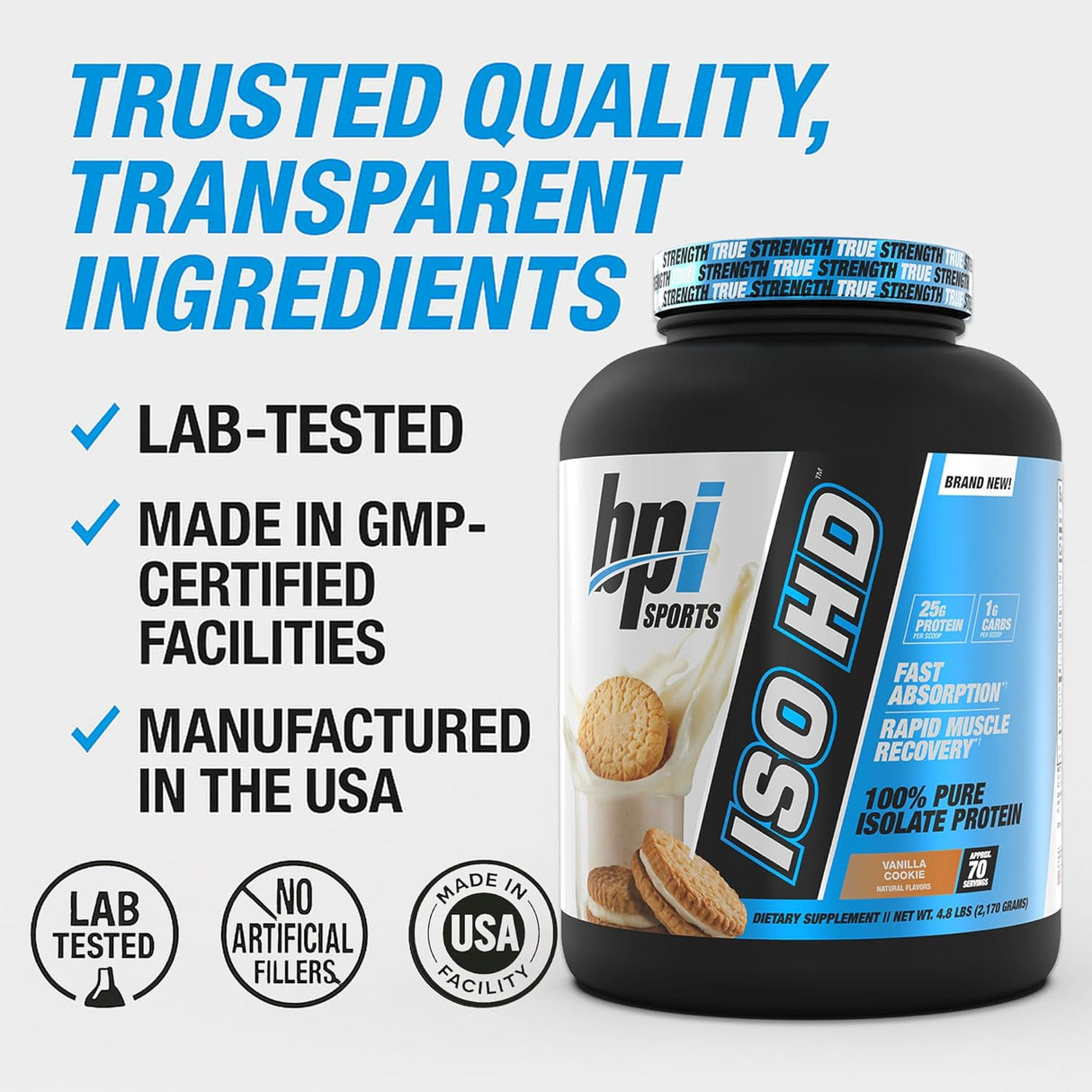 Proteína de aislado ISO HD de BPI Sports - 4.8 LBS