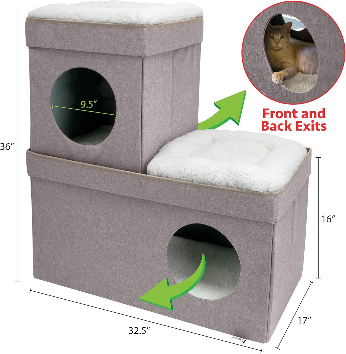 Condo para gatos Kitty City, apilable, cama pop-up, CM-10074