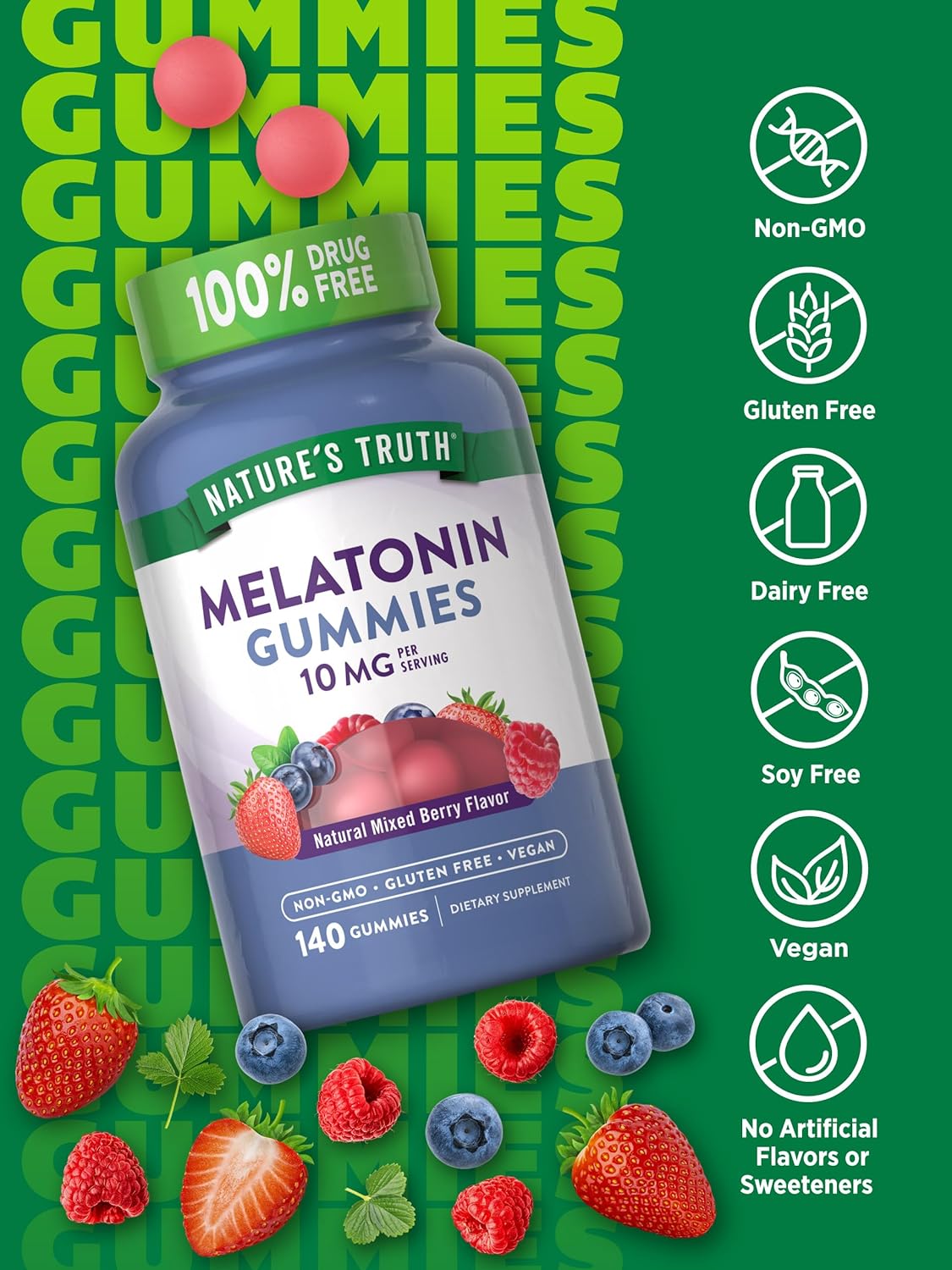 Natures Truth Gomitas para sueño profundo 10 mg 140 unidades