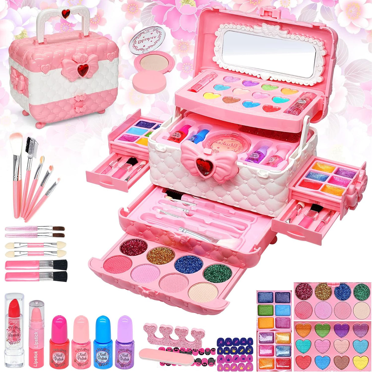 Kit de Maquillaje para Niñas - Juguete No Tóxico, Lavable