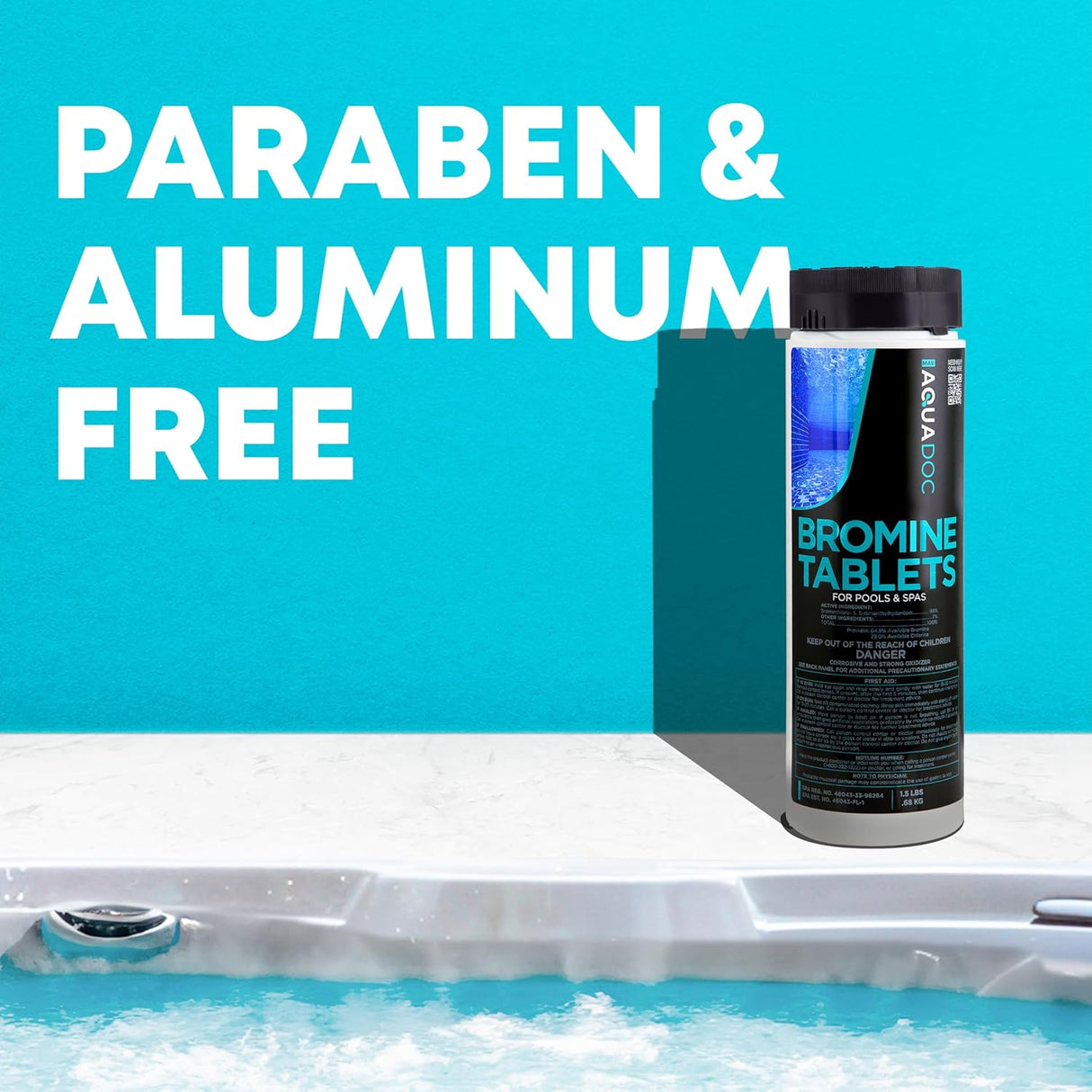 Tabletas de Bromuro AquaDoc 1.5lbs para Hot Tub y Spa