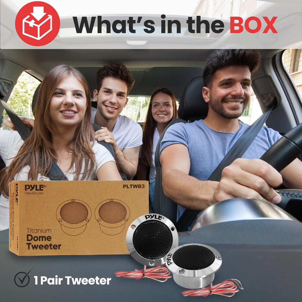 Parlantes de doble cúpula de titanio PYLE PLTWB3