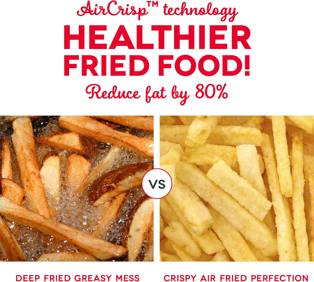 Freidora de Aire Compacta DASH, 2 Qt, Control de Temperatura