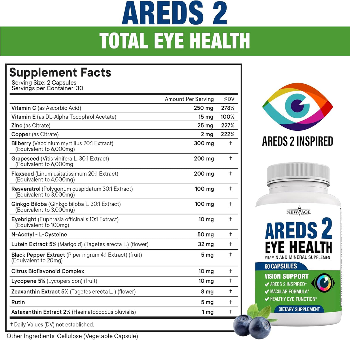 Suplemento AREDS 2 para Ojos con Luteína y Vitaminas