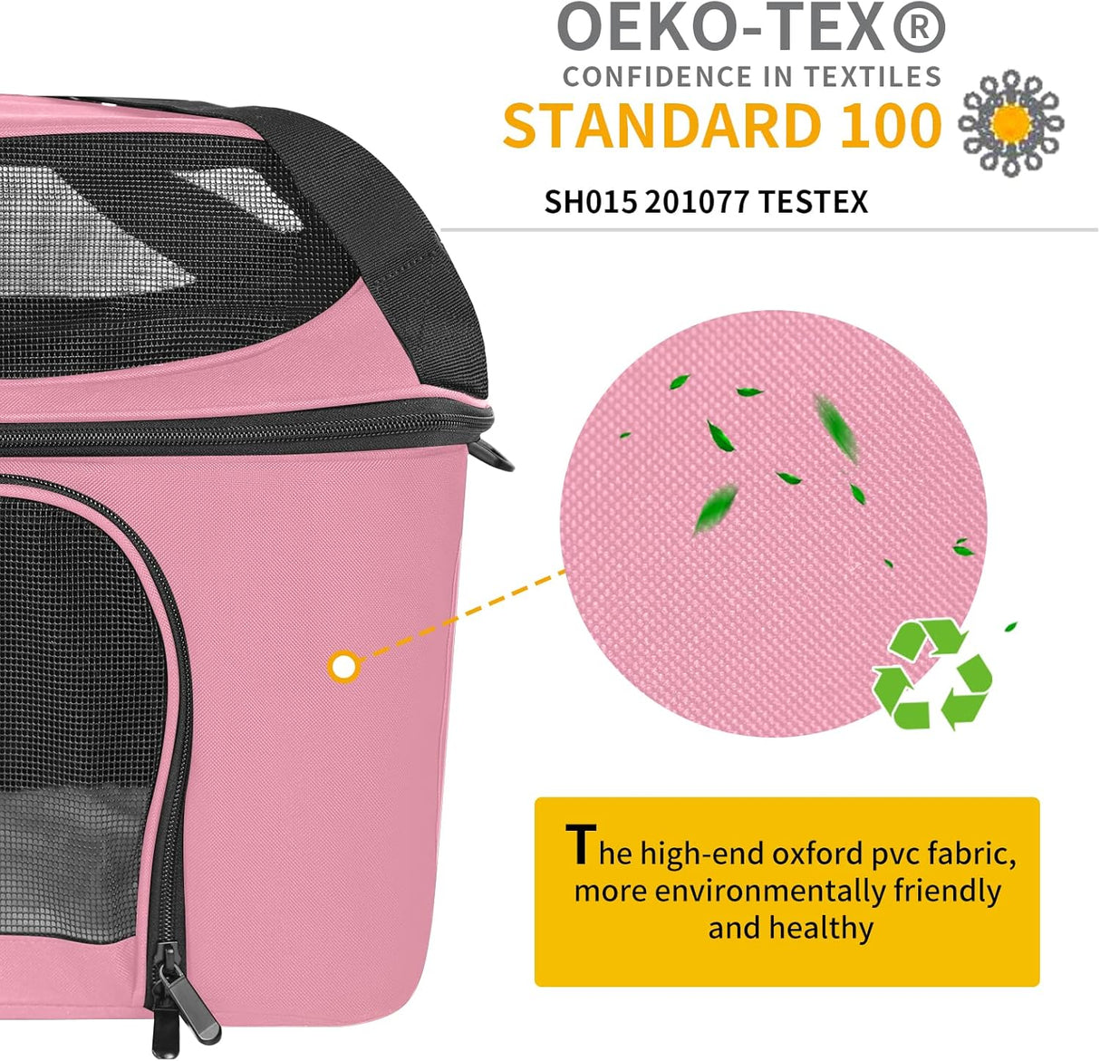 Transportín grande para 2 gatos, Oeko-TEX, aprobado TSA