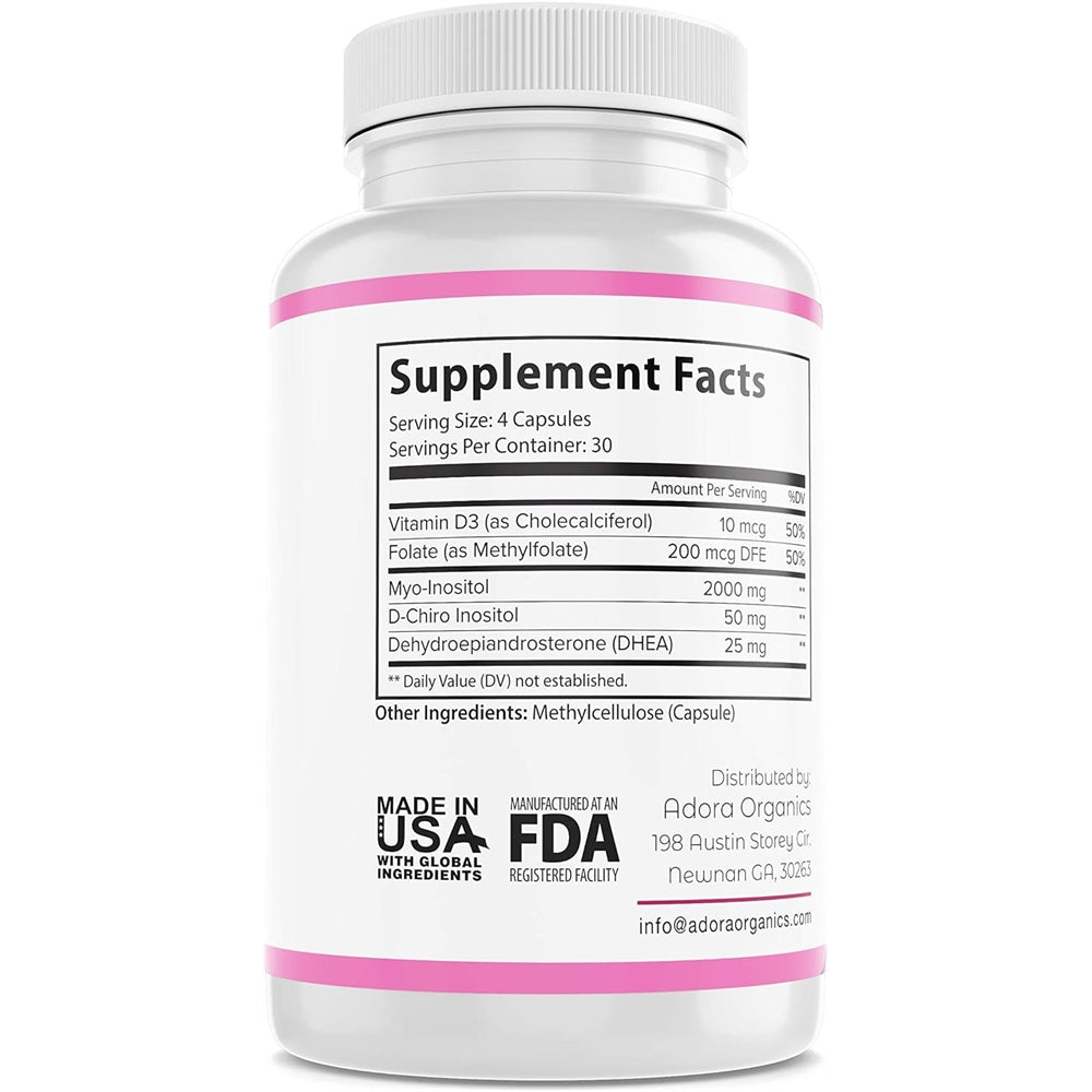 Suplemento de inositol Organics Myo D-Chiro 120 cápsulas