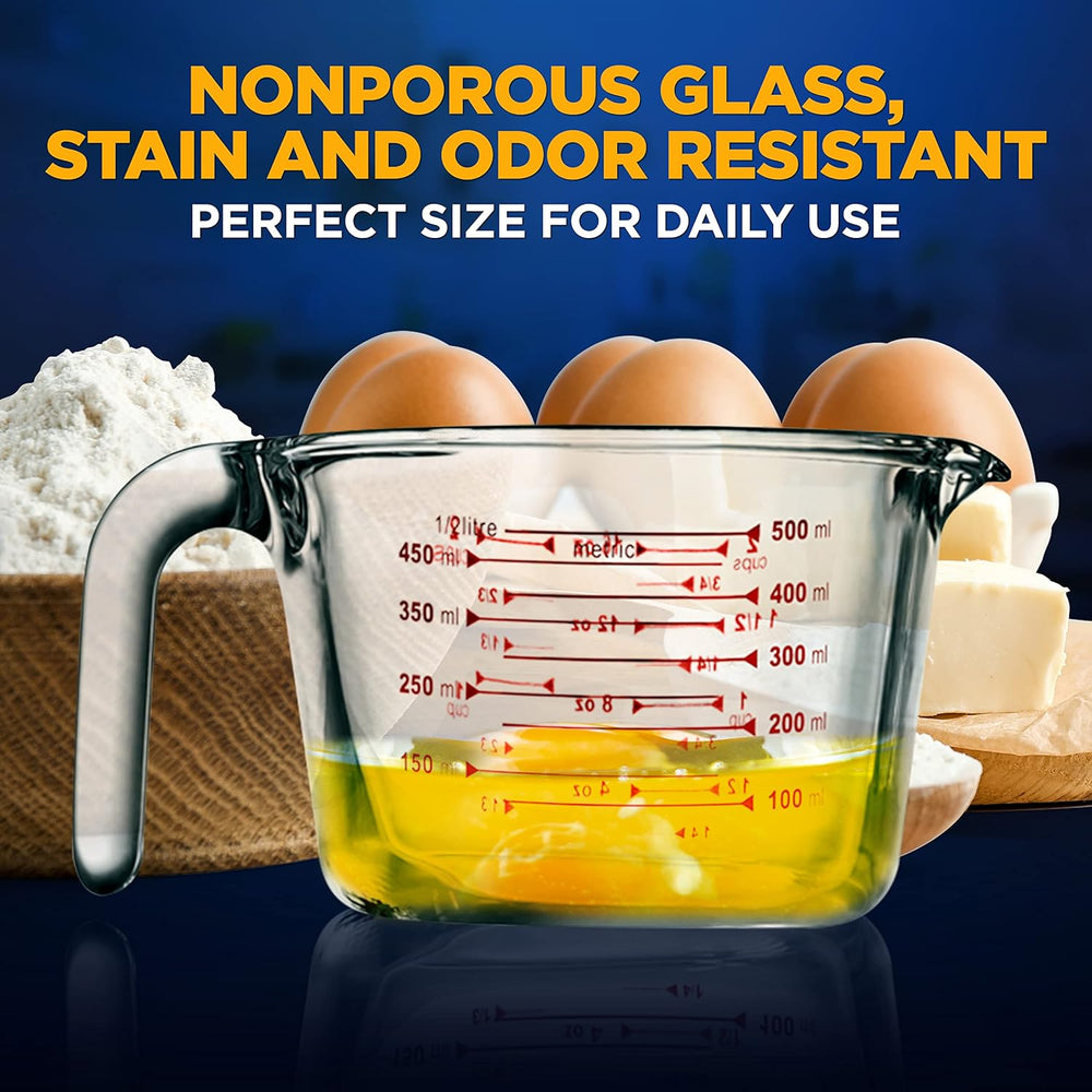 Vasos y Jarras Medidoras de vidrio NutriChef NCGLMES50