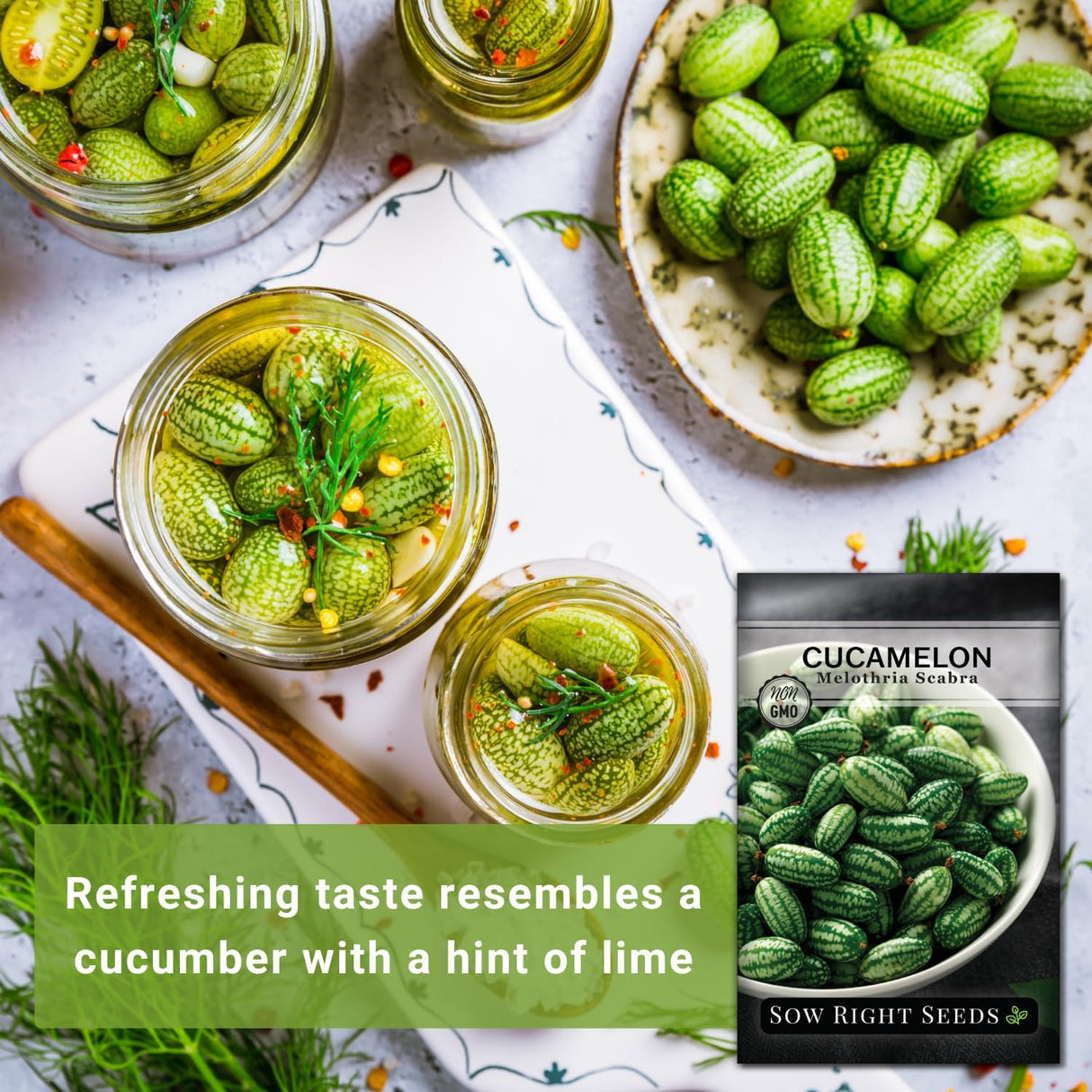 Semillas de Cucamelon - Sow Right Seeds, No GMO, Heirloom