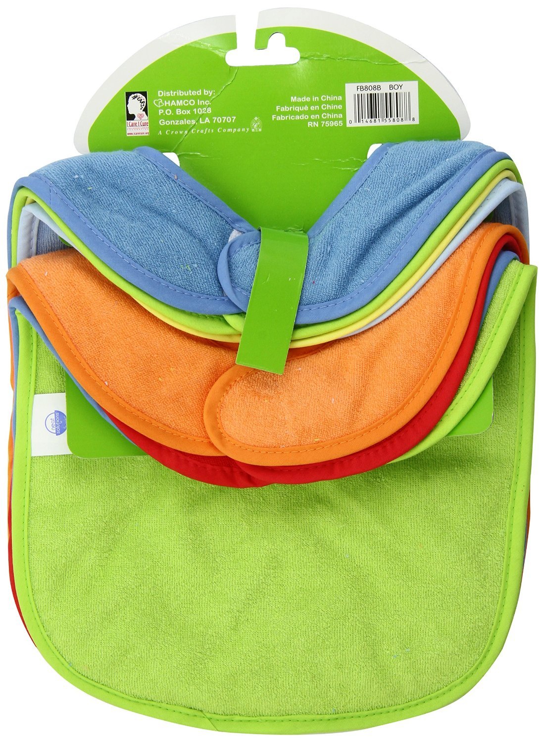 Pack de 8 babero de felpa de punto sólido