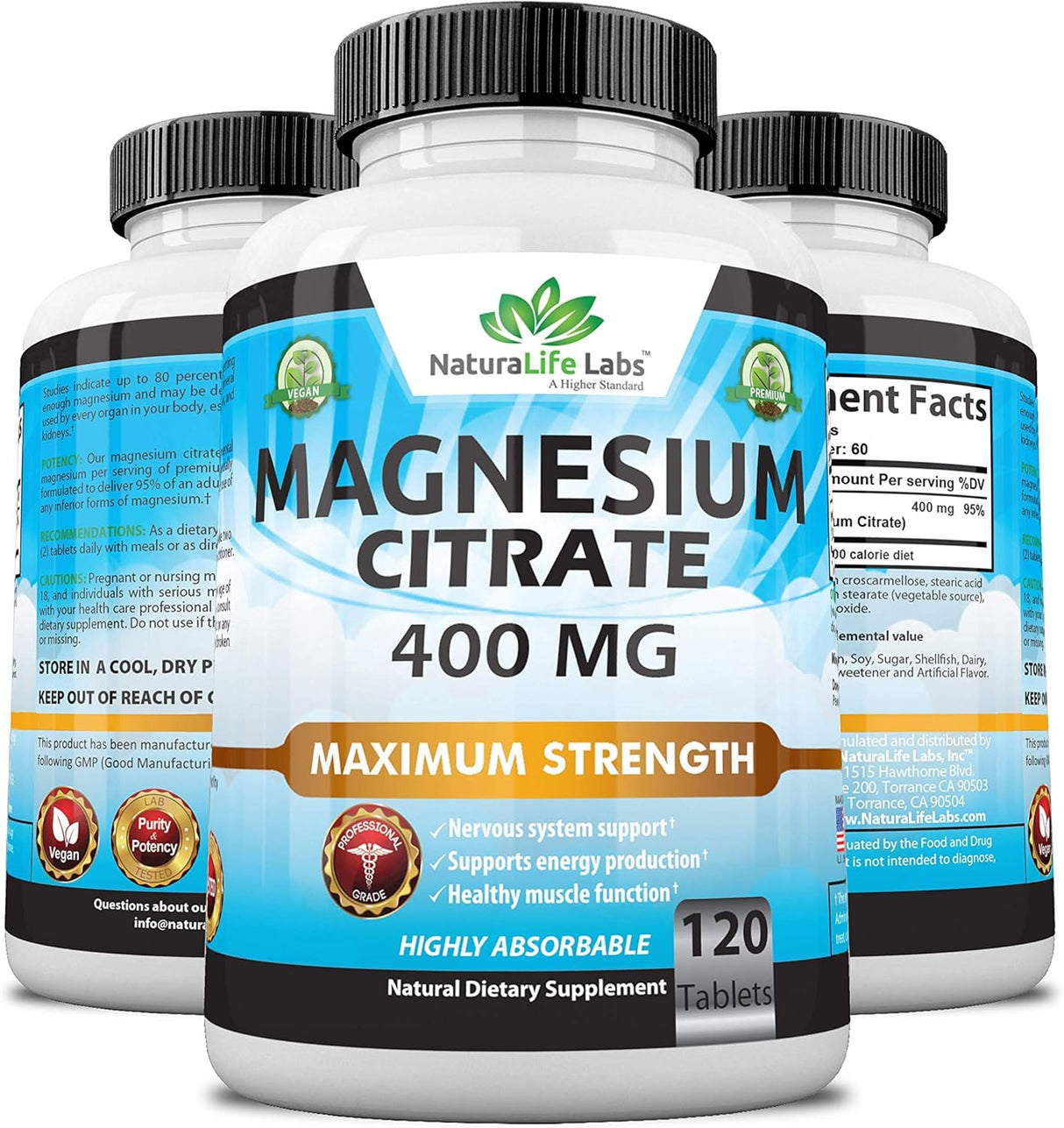 Suplementos Alimenticios Citrato de magnesio alivio estrés