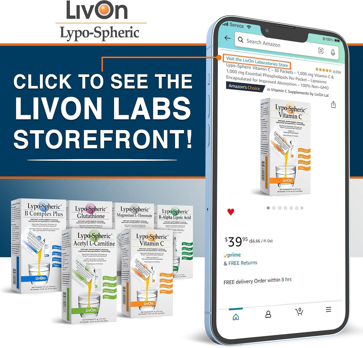 Suplementos Lypo-Spheric B Complex Plus 30 paquetes 195 mg