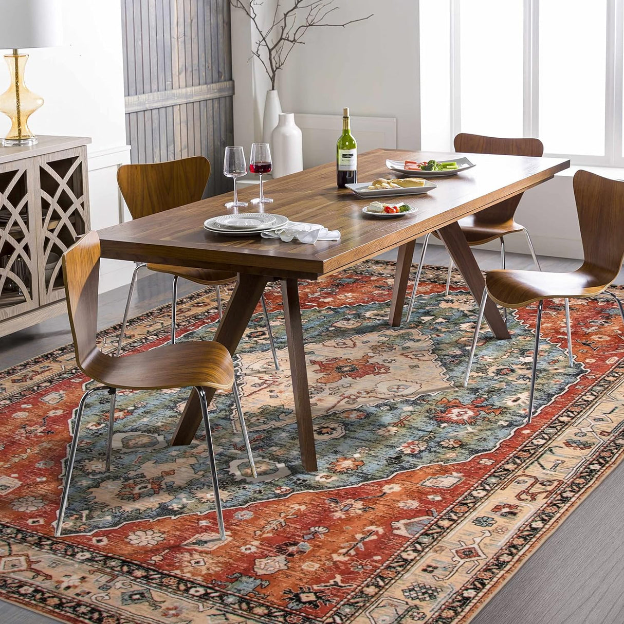 Alfombra tribal bohemia de 8 x 10 para sala 123456 Lahome