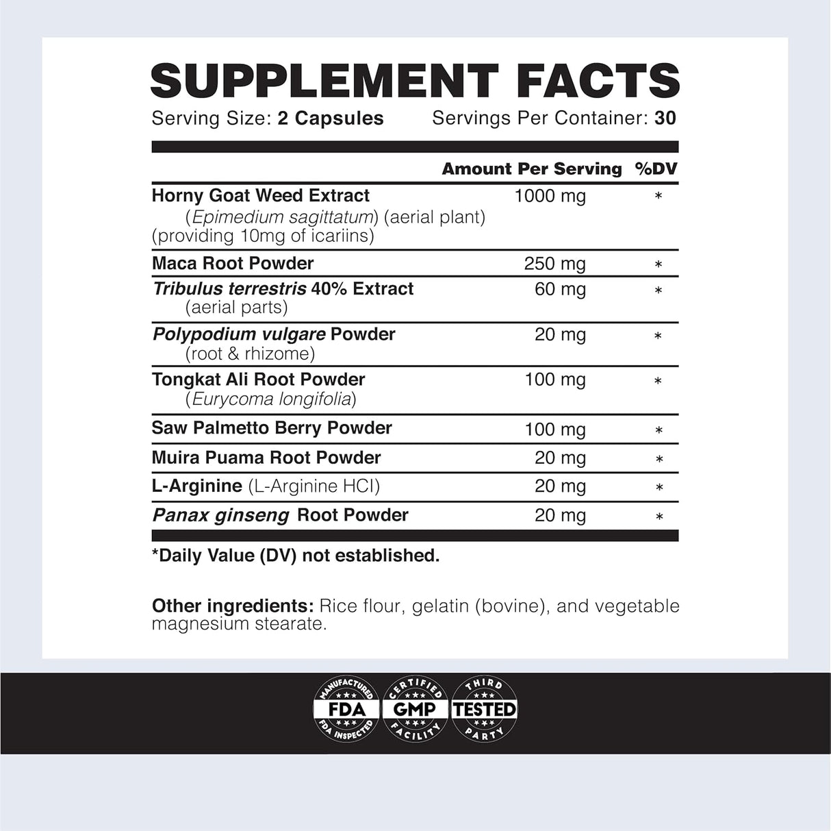 Suplemento GORIL-X - Ultimate 6-EN-1 Mejora masculina 60 und