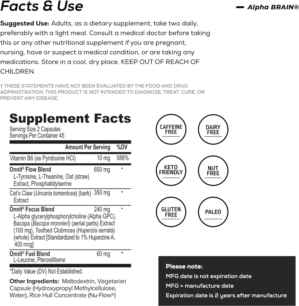 Suplemento Nootrópico para Enfoque, Concentración y Memoria