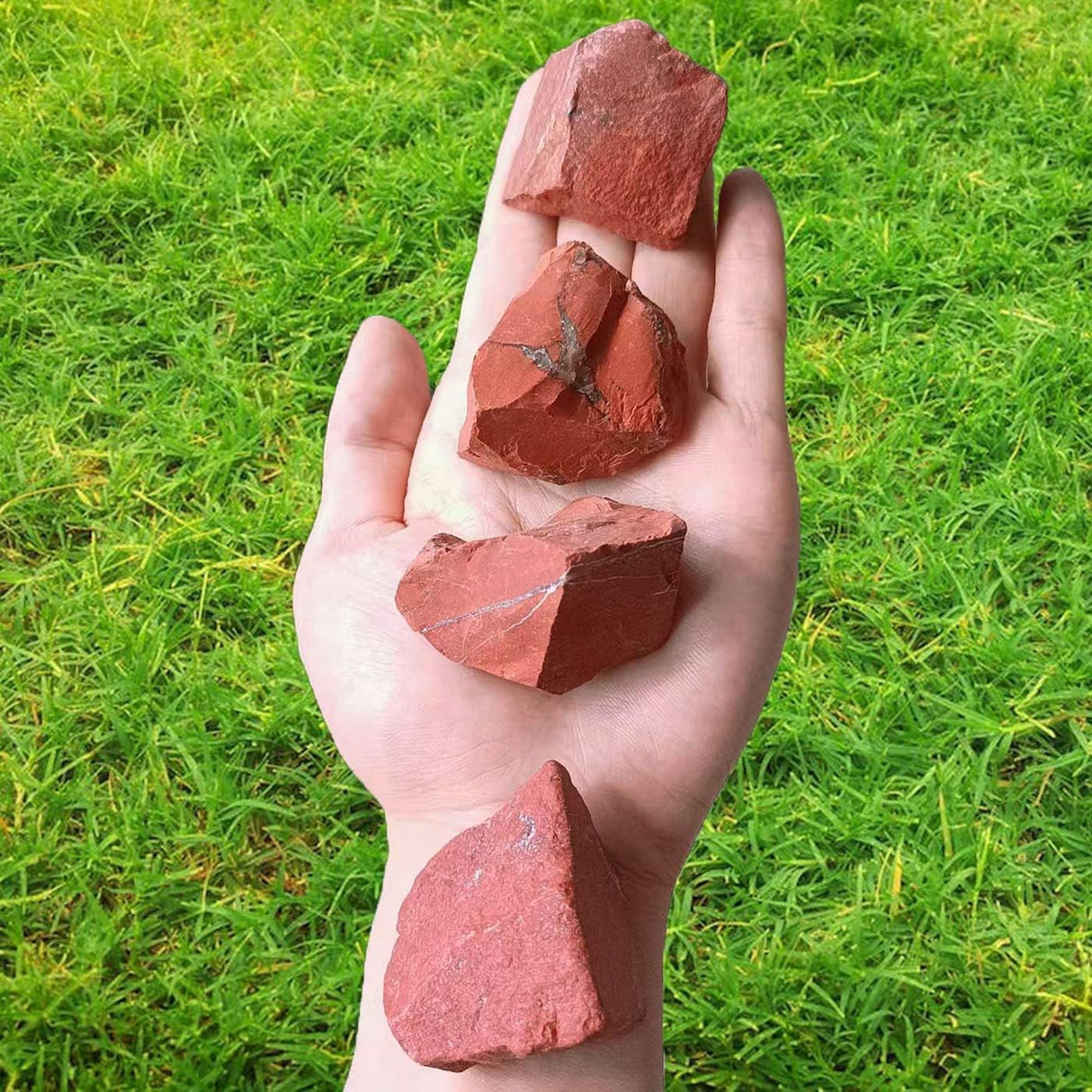 Jaspe rojo de 2 pulgadas, piedras naturales en bruto, Rojo