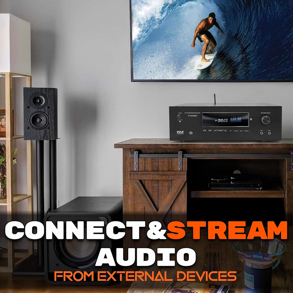 Amplificador estéreo de sonido PYLE-HOME PT696BT