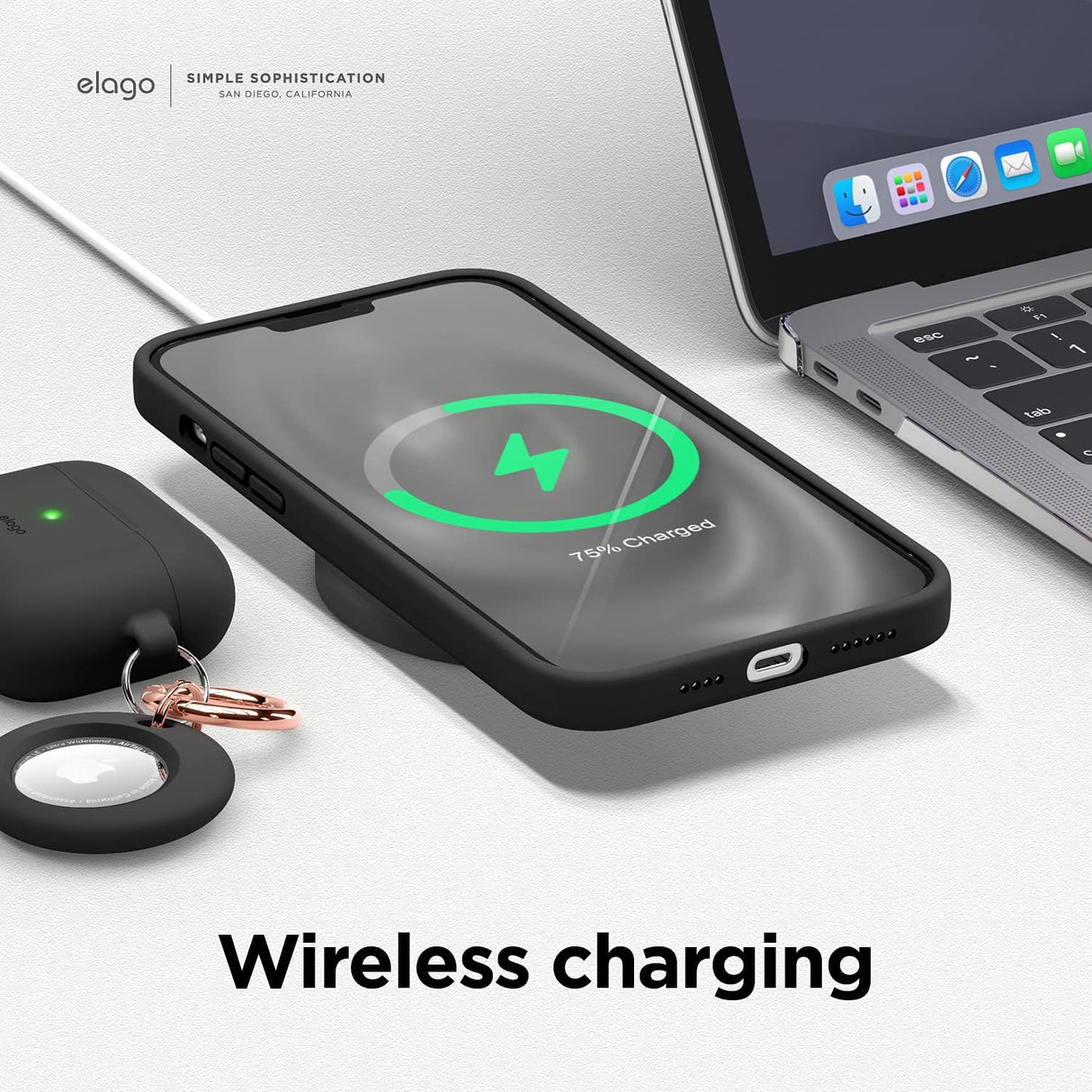 elago - Funda compatible con iPhone 13 Pro Max, funda de silicona líquida, funda protectora de cámara de cuerpo completo, a prueba de golpes, funda delgada para teléfono, forro de microfibra suave antiarañazos, 6.7 pulgadas (negro)