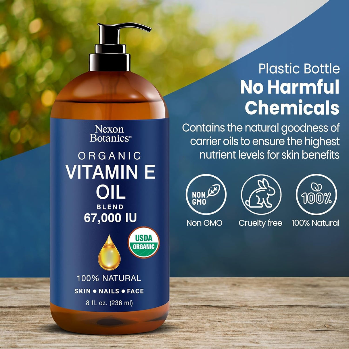 Aceite de Vitamina E Orgánico para Piel y Cicatrices