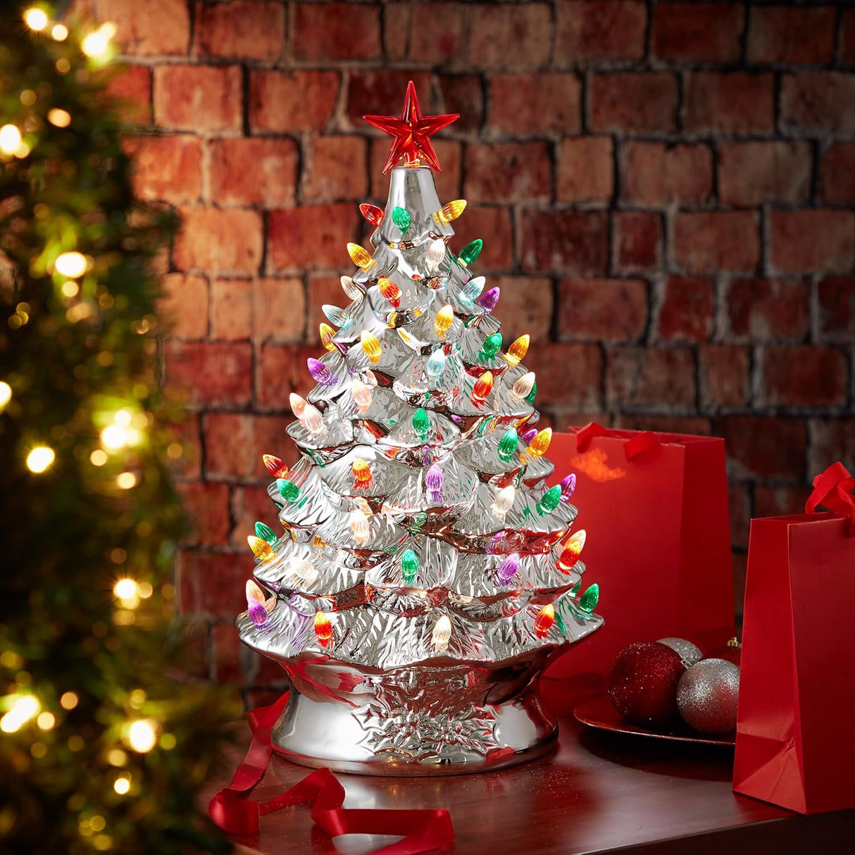 Árbol de Navidad Cerámico Casafield, 24 Pre-Lit, 148 Luces