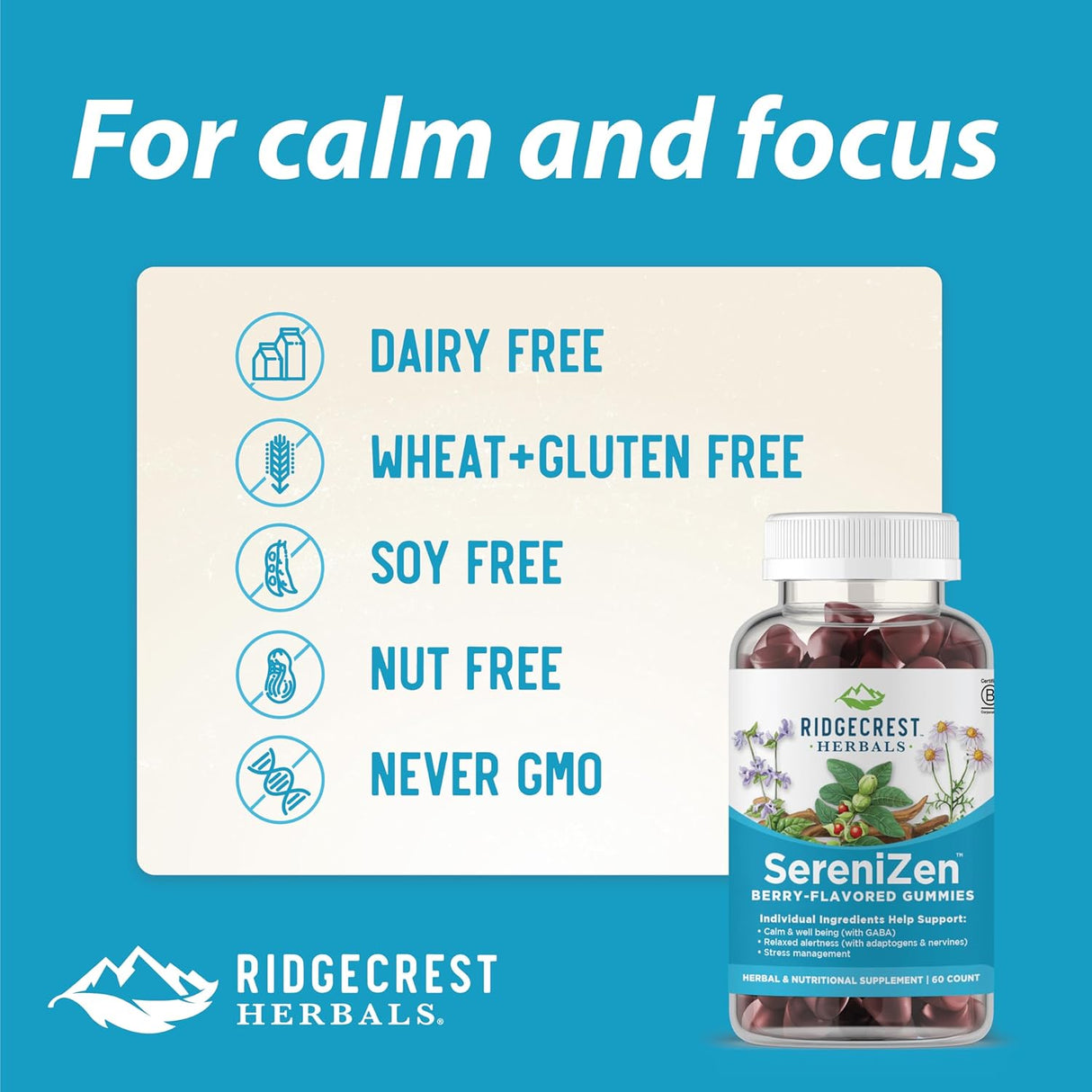 Suplemento SereniZen Gomitas con Ashwagandha GABA L-teanina