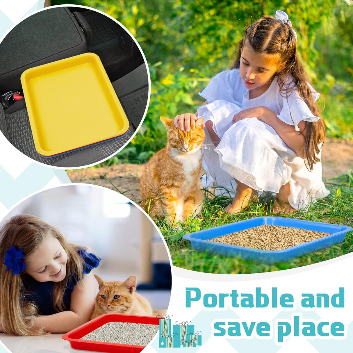 3 Cajas de arena para gatos Tessco multicolor