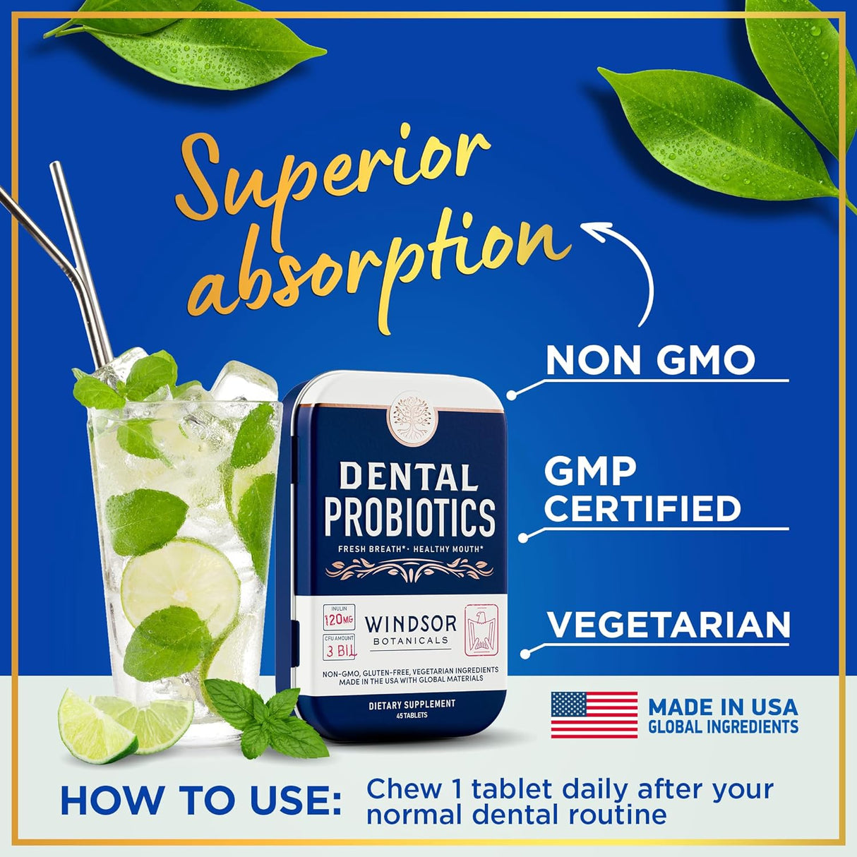 Probióticos Dentales 3BN CFU - Tabletas para Dientes y Encías