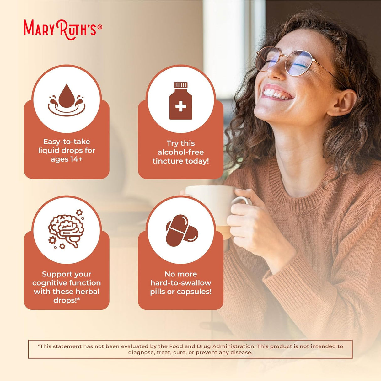 Gotas de Ashwagandha Orgánica MaryRuth, 60 Servings Adaptógeno