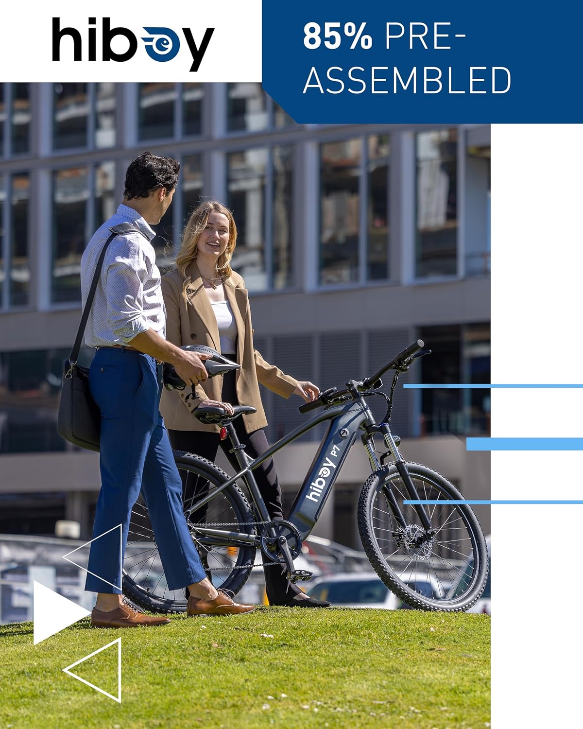 Bicicleta eléctrica Hiboy P7, 800W, 25mph, batería 696WH