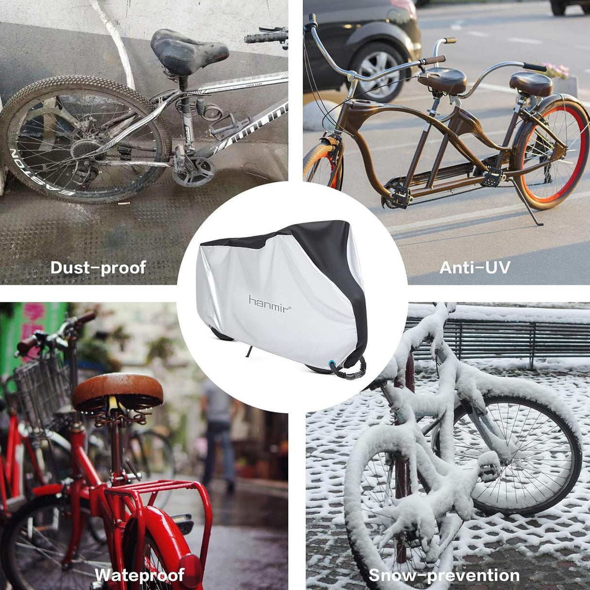 Funda para Bicicleta Impermeable con Agujeros para Candado