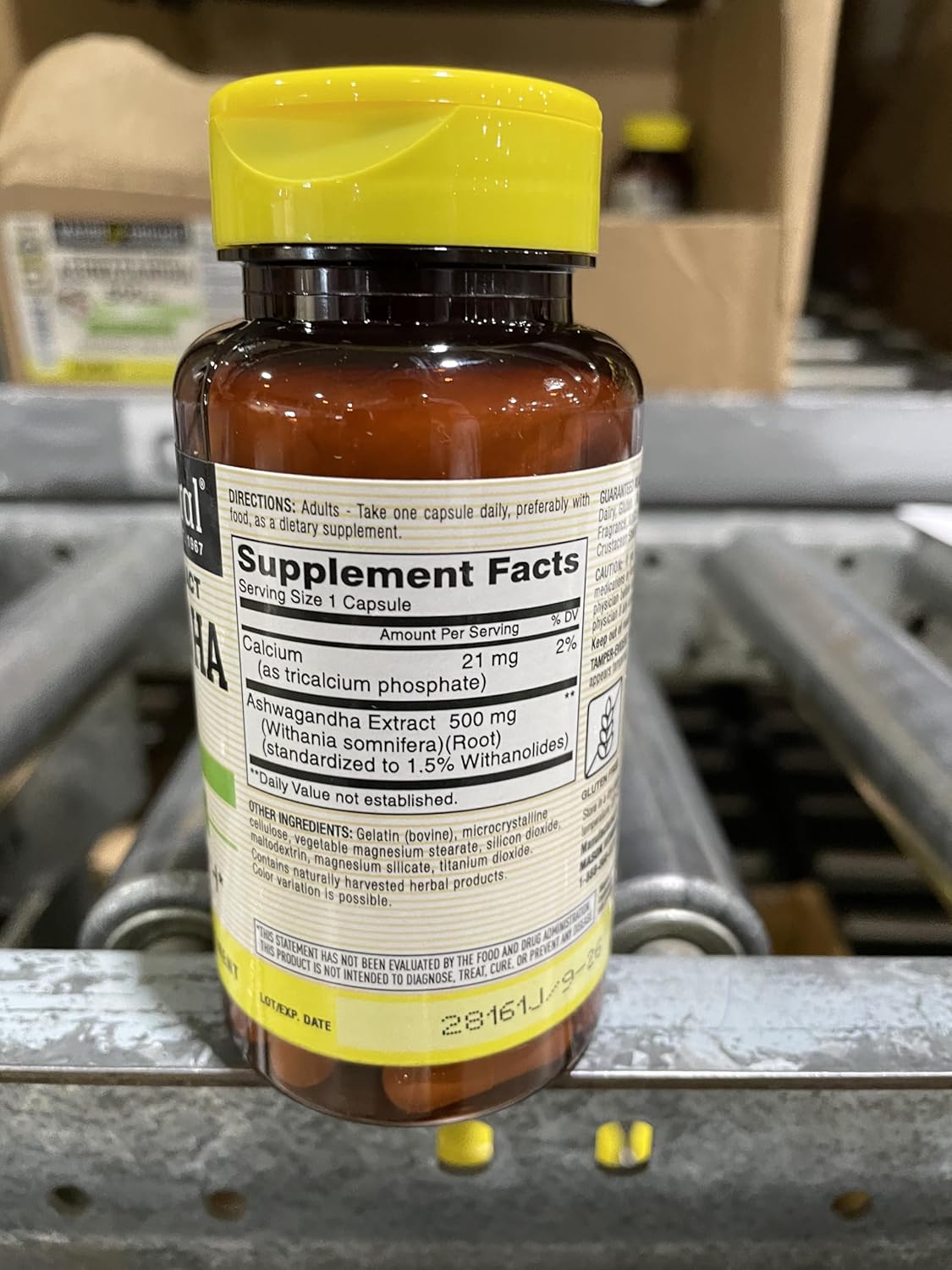 Suplemento Herbal MASON NATURAL, Ashwagandha 500 mg, 60 cápsulas