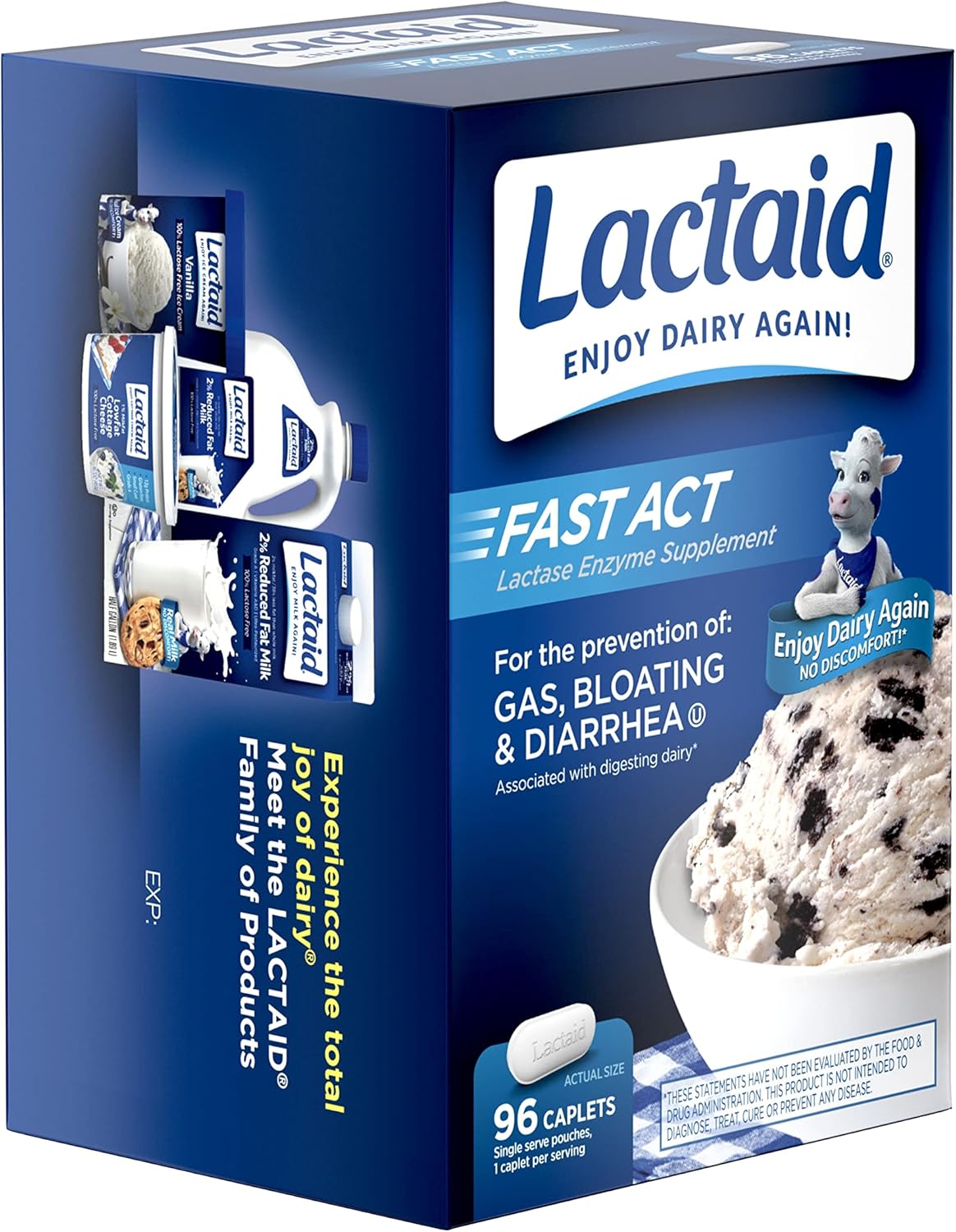 Comprimidos de alivio rápido para intolerancia a la lactosa con enzima lactasa