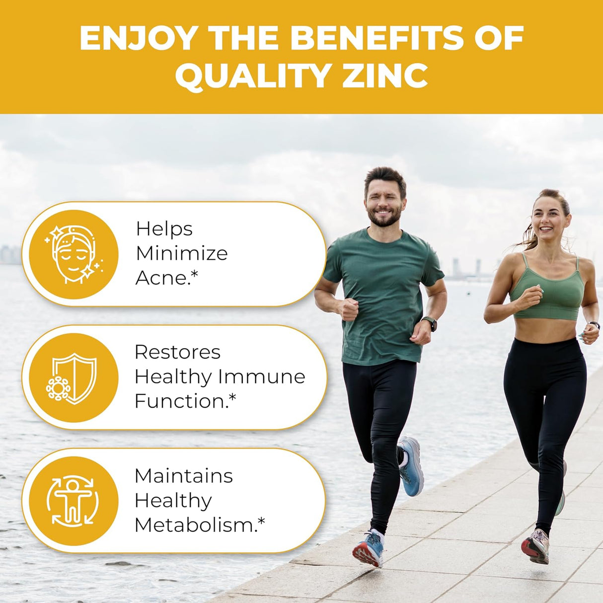 Sandhu Herbals Zinc 30mg Suplemento para Hombres y Mujeres