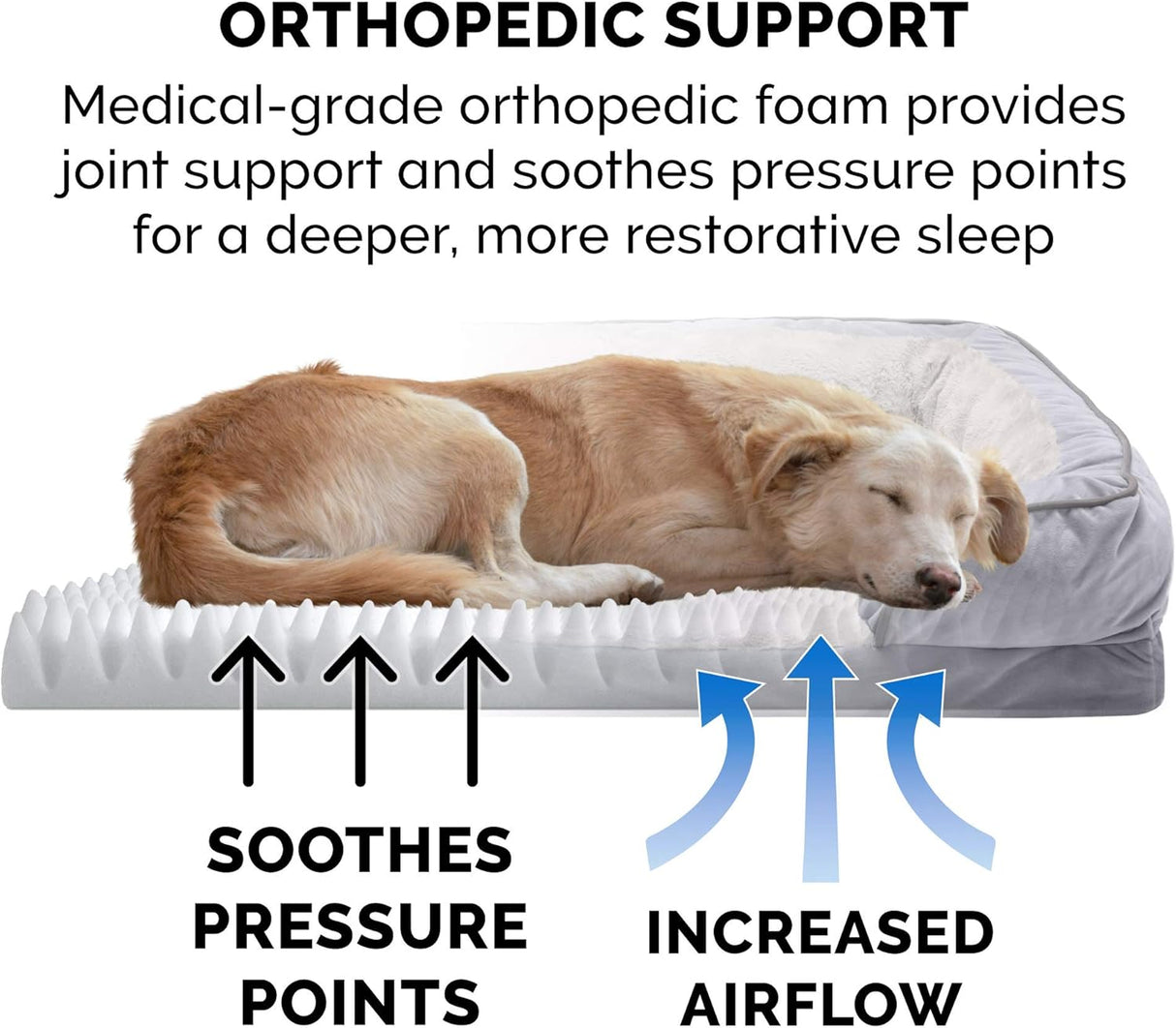 Cama ortopédica para perros Furhaven, con cojines removibles, mediana