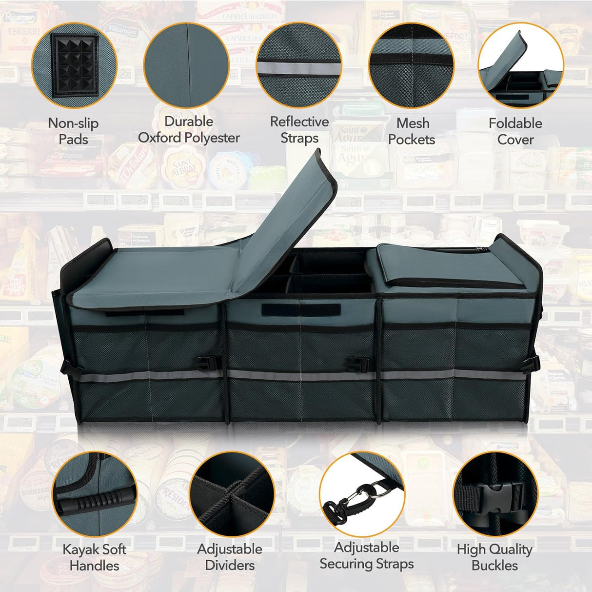 Organizador de Maletero HEYTRIP con Cooler y Divisores, 2mm PE