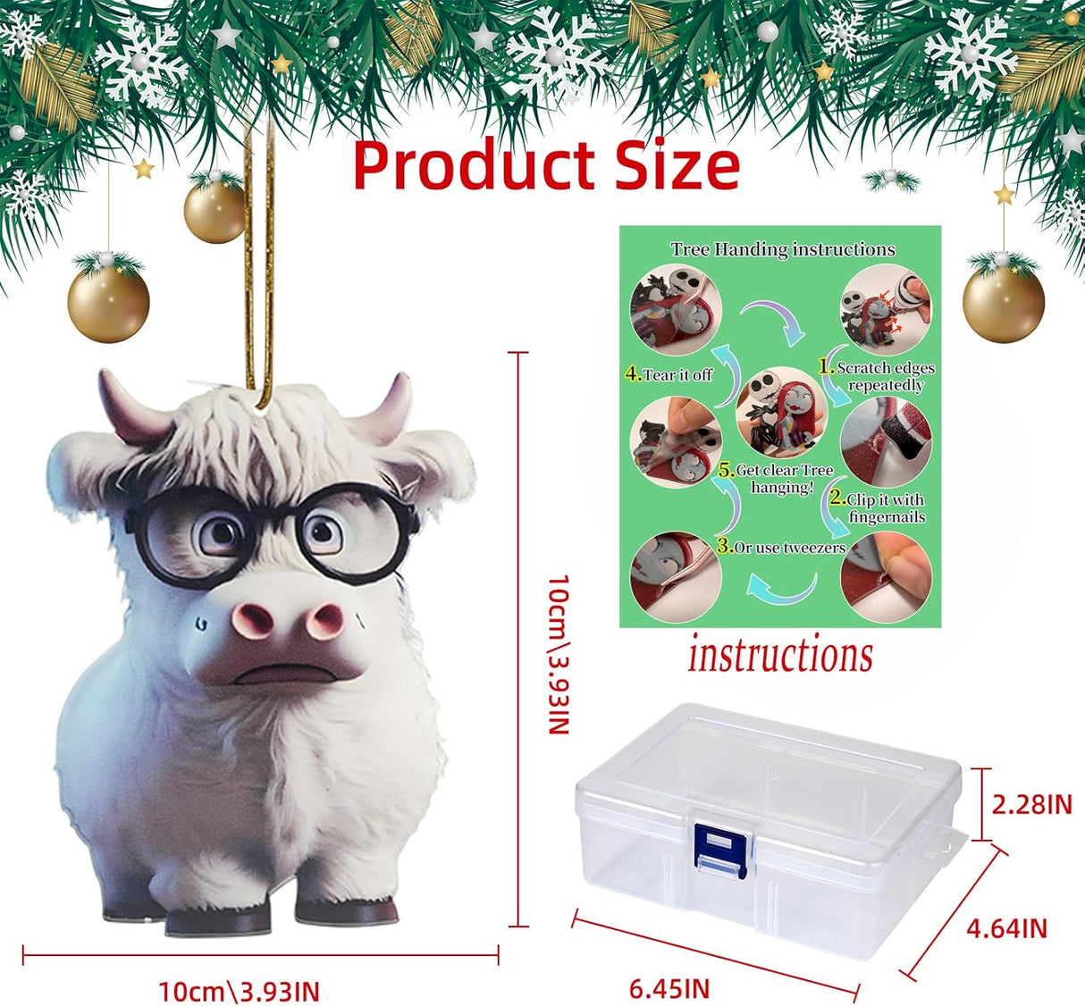 Adorno Colgante de Vaca, 10 Pcs, Decoraciones Navideñas 2024