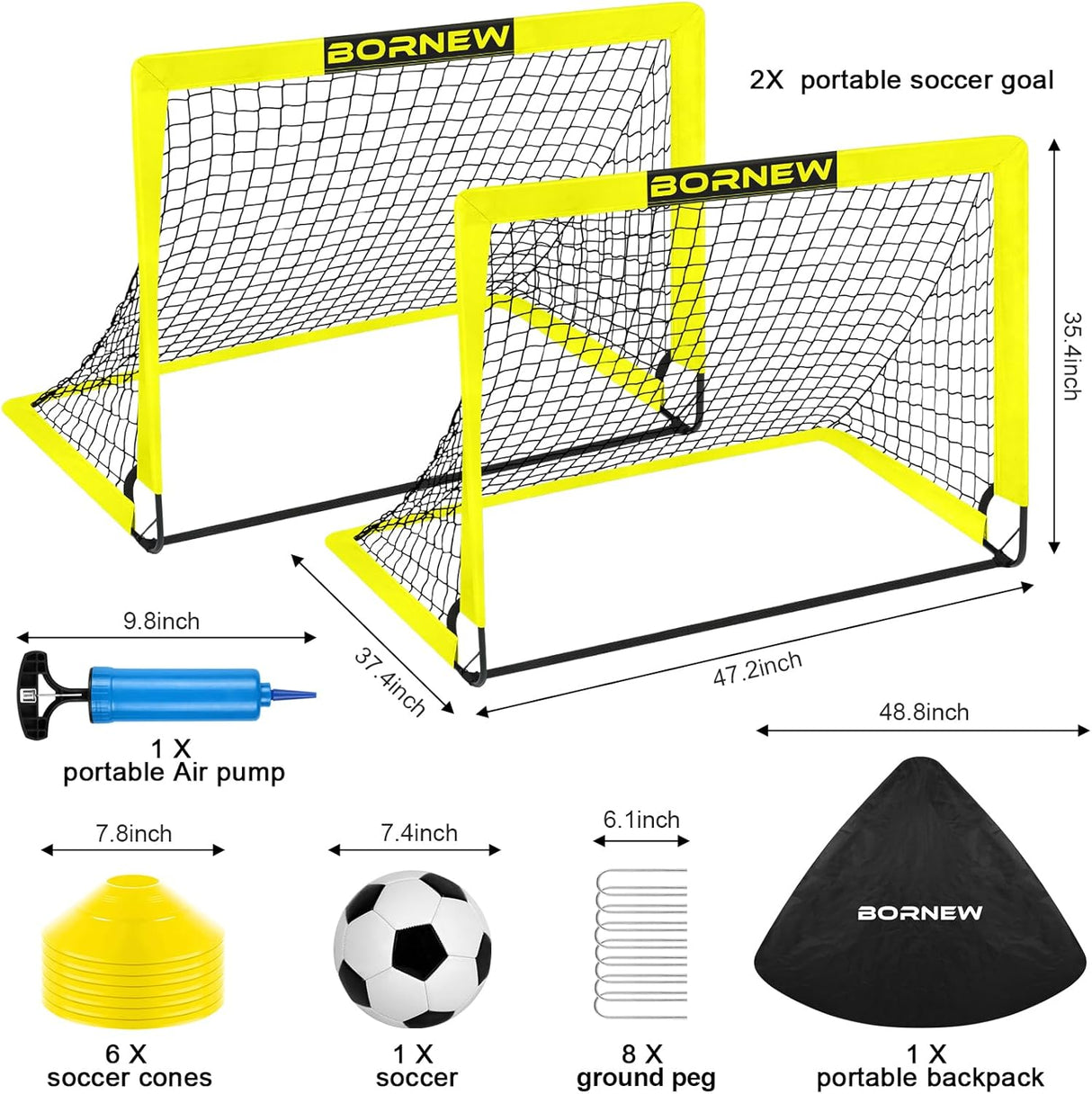 Porteria de futbol portatil para patio o exteriores