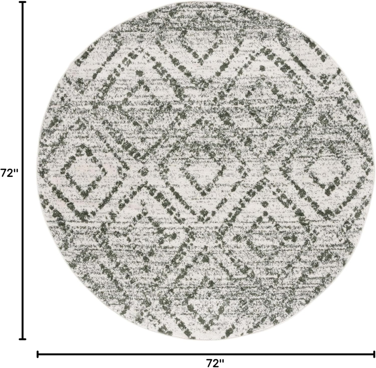 Alfombra Redonda Geométrica Ideal para Áreas de Alto Tráfico (ADR131W-6R)
