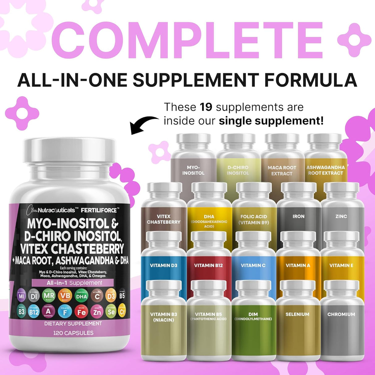 Suplemento de Fertilidad con Inositol 2050mg 2Pack