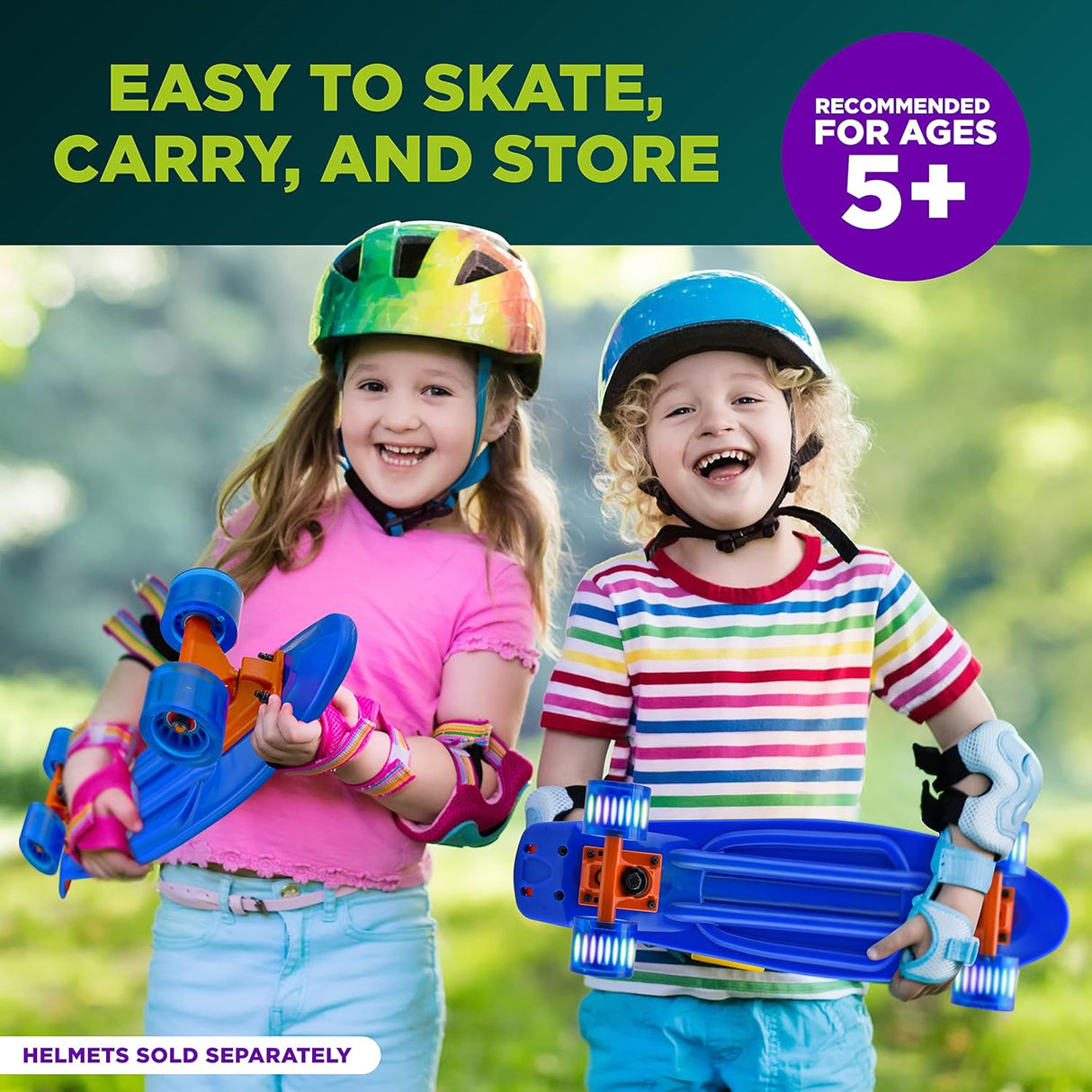 Skateboards o patineta azul para niños Hurtle HCSK103