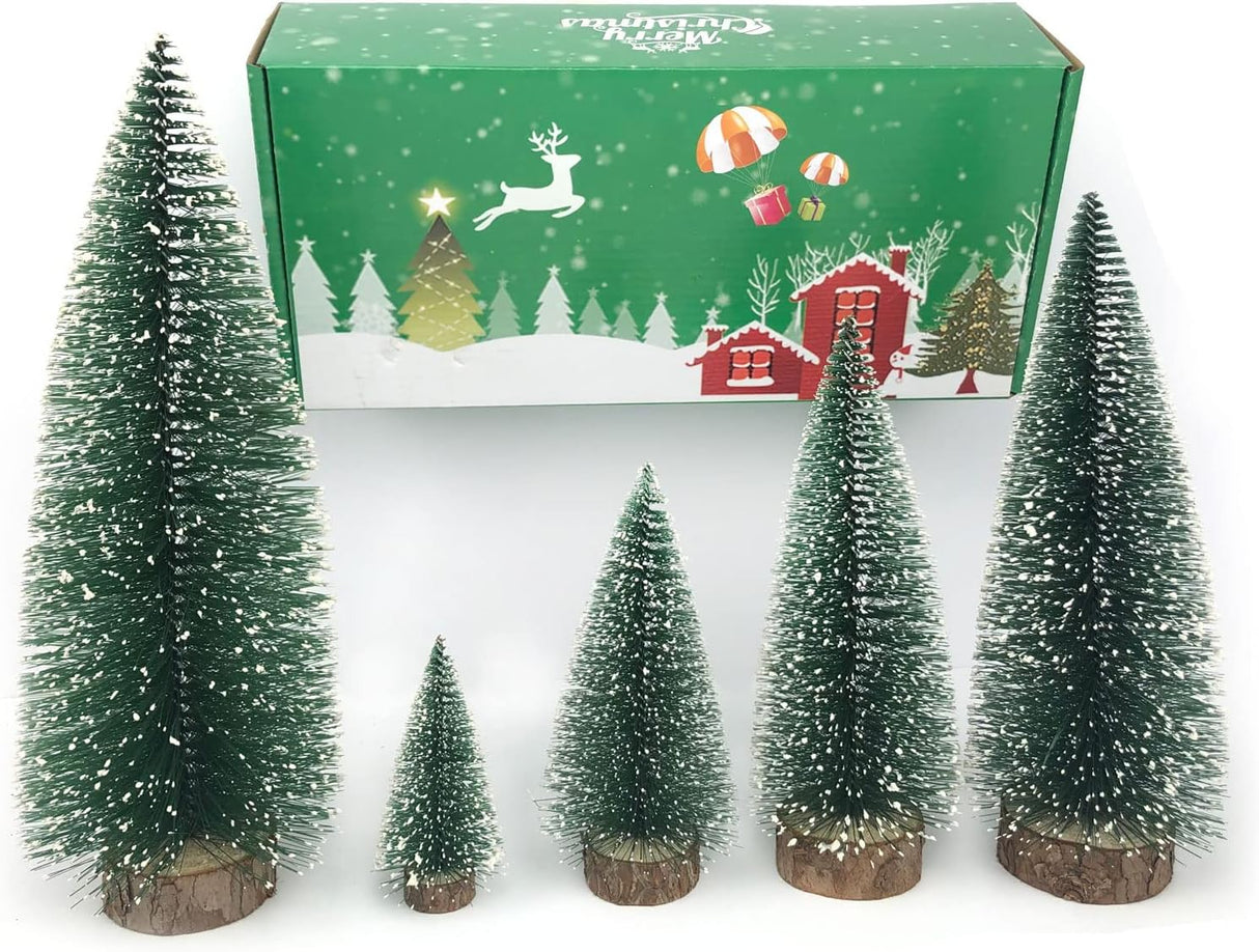 5pcs Árboles de Navidad Mini Decoración - Botella Cepillo 4-12 in