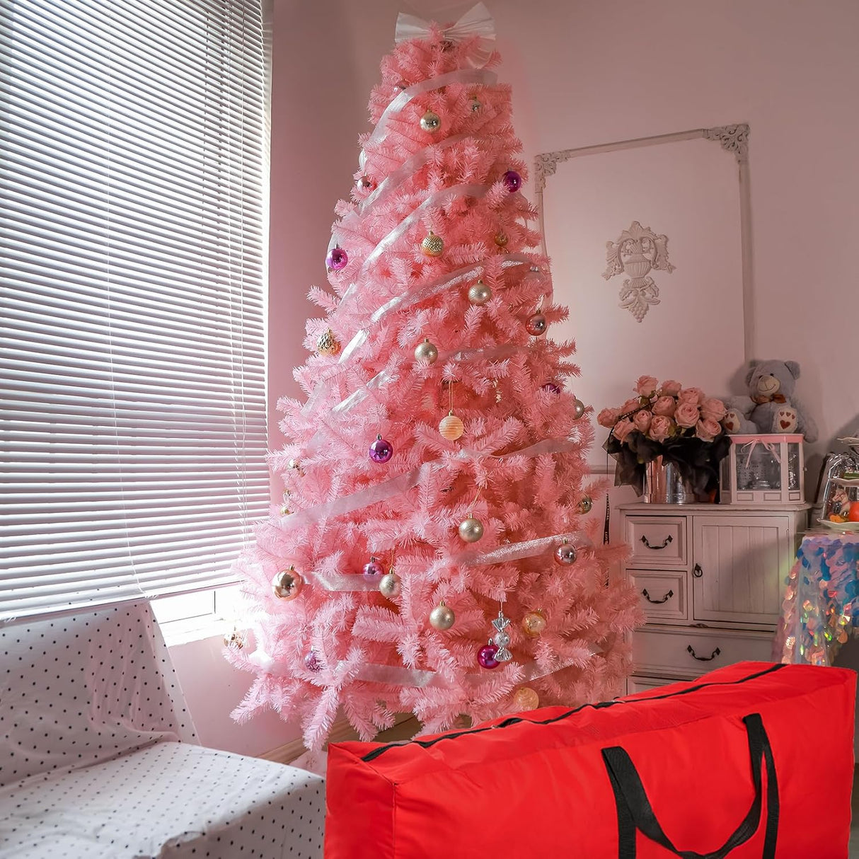 Árbol de Navidad Artificial de 5ft con Base Metálica Plegable