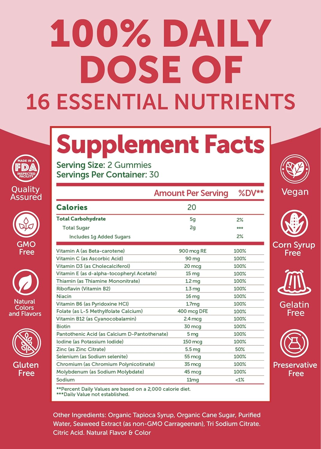 Gomitas Multivitamínicas Lunakai USA, 16 Nutrientes, 60ct