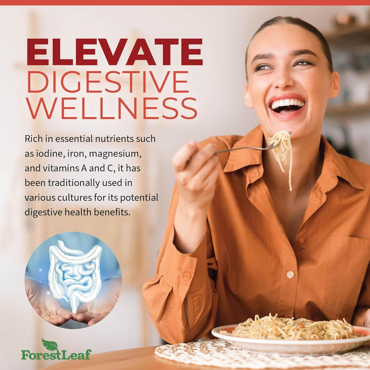 Cápsulas de Musgo de Irlanda Orgánico ForestLeaf 2100mg Vegan