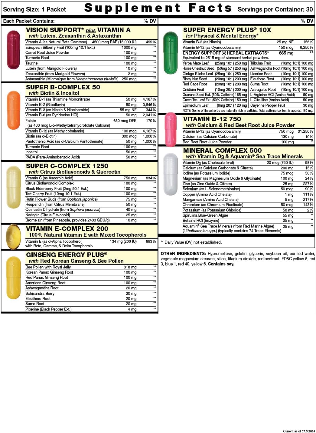 Paquete Diario de Vitaminas | 10X Energía y Vitalidad | 30 Sobres
