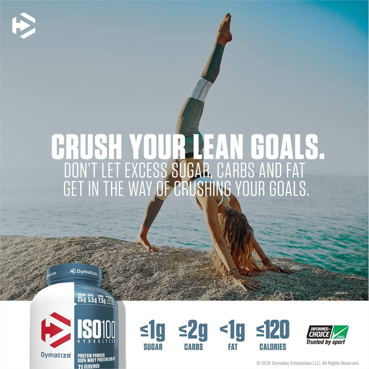 Suplemento ISO100 Proteína hidrolizada en polvo 5.5 g BCAA